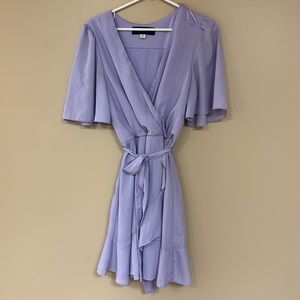 Blue Rain lavender dress, size M, at the knee dress, ties in the front